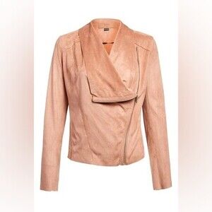 NWT ** BLANKNYC Drape Front Faux Suede Jacket Moto Honeycomb Size S